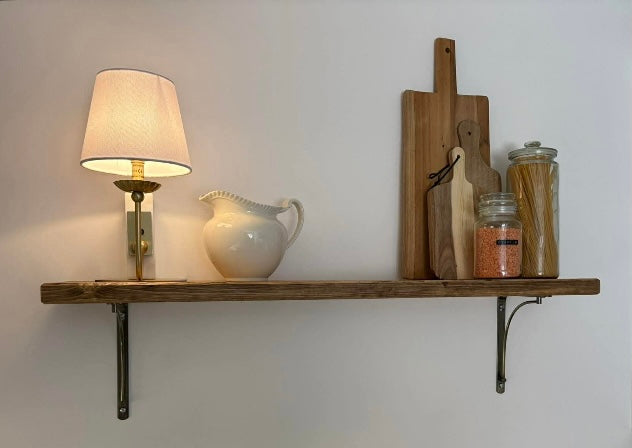 Reclaimed scaffold board shelves