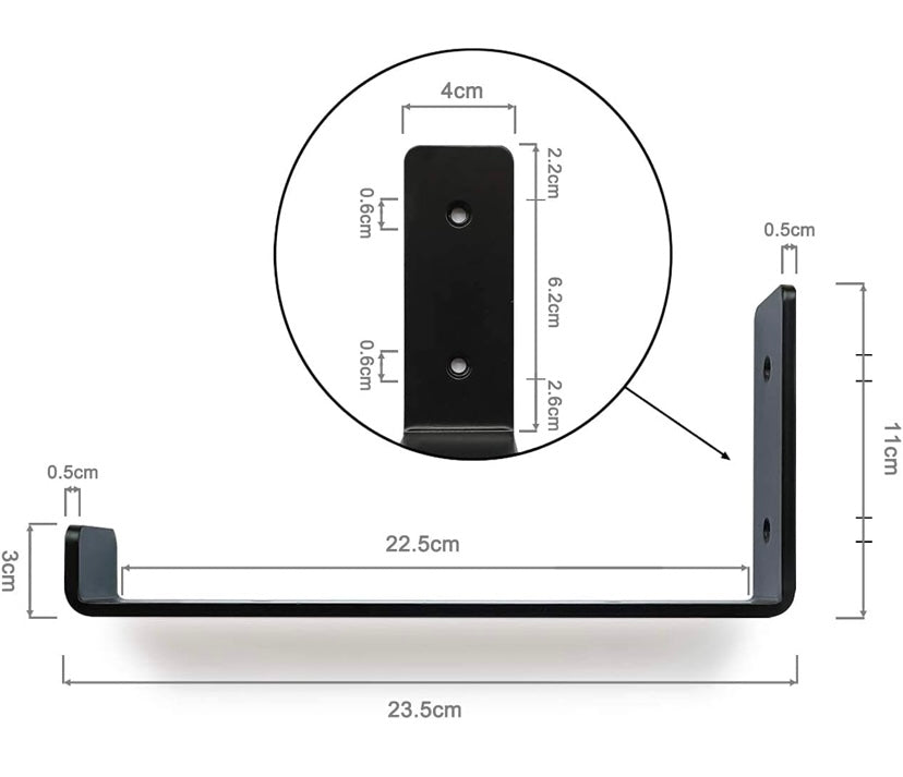 Chunky Steel bracket - Black
